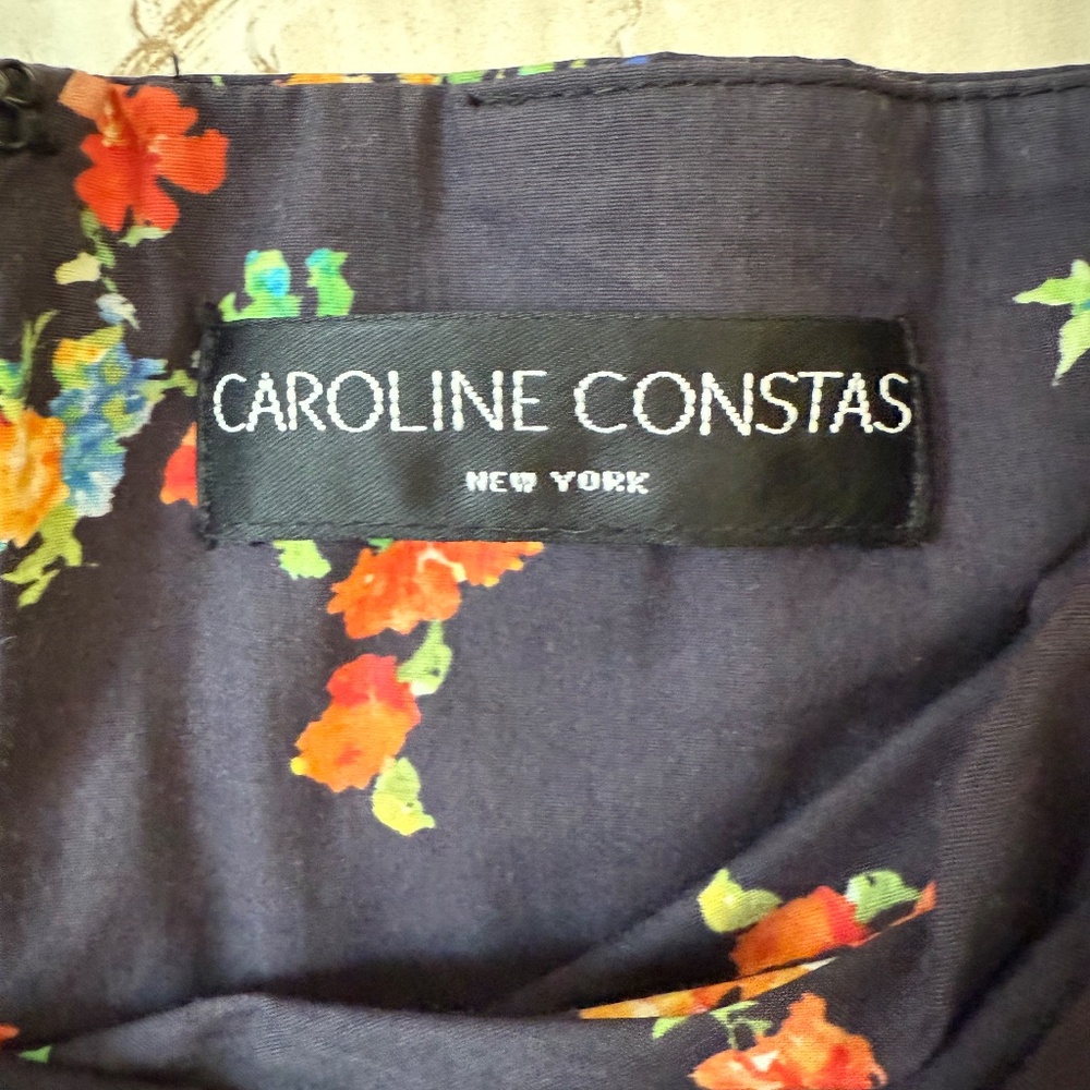 Designer Carolina Constas Floral Midi Dress – Romantic Puff Sleeve Statement - Picture 7 of 9